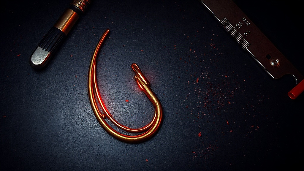 Brass wire path on a dark workshop bench